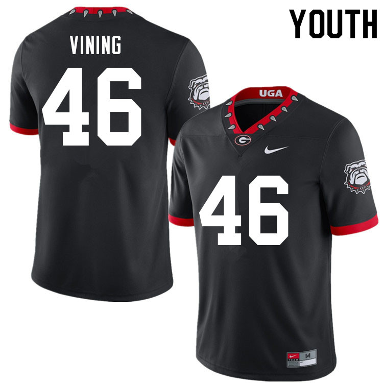Youth #46 George Vining Georgia Bulldogs 100th Anniversary College Football Jerseys Sale-100th Black - Click Image to Close